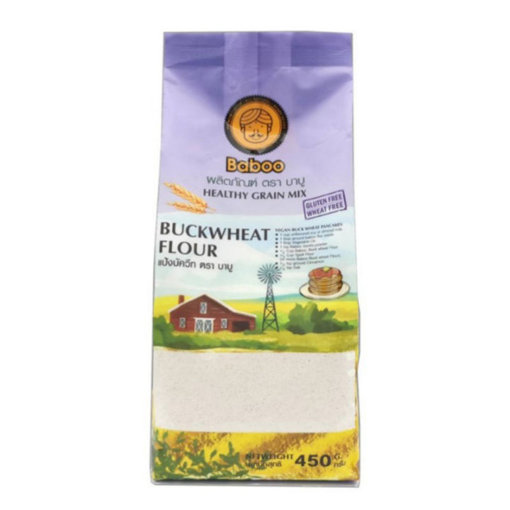 สินค้ามาใหม่-บาบู-แป้งบัควีท-450-กรัม-baboo-buckwheat-flour-gluten-free-wheat-free-450g-ล็อตใหม่มาล่าสุด-สินค้าสด-มีเก็บเงินปลายทาง