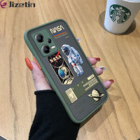 Jizetin Xiaomi Redmi โน๊ต12 5G Xiaomi Poco X5 5G เคสป้องกันกล้องคลุมทั้งหมดเคสใส่โทรศัพท์มีน้ำค้างแข็งโปร่งใสแนซ่าอเมริกาสร้างสรรค์