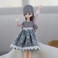 New 16 Doll Toys for Children Princess Dolls with Fashion Blue Dress hat for 11 Active Joints DIY 30cm Doll Girl Gift