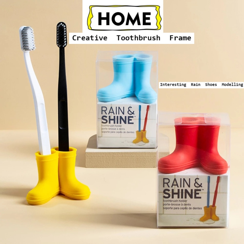 Cartoon Rain Boots Toothbrush Holder Bathroom Acces Rack Tool Organizer Silicone 