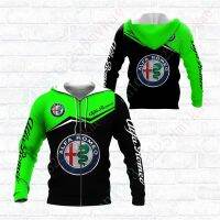 Alfa Romeo เสื้อผ้าอนิเมะผู้ชาย,เสื้อกันหนาวมีฮู้ดพิมพ์ลาย3D โอเวอร์ไซส์ใส่ได้ทั้งชายและหญิงเสื้อกันหนาวสไตล์ฮาราจูกุฮู้ดแบบซิปสิ่งจำเป็นเสื้อผ้าแนวสตรีท