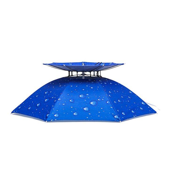 double-layer-windproof-umbrella-cap-overhead-umbrella-fishing-umbrella-camping-headwear-cap-sunscreen-shade-umbrella-cap-double-layer-fishing-umbrella-cap