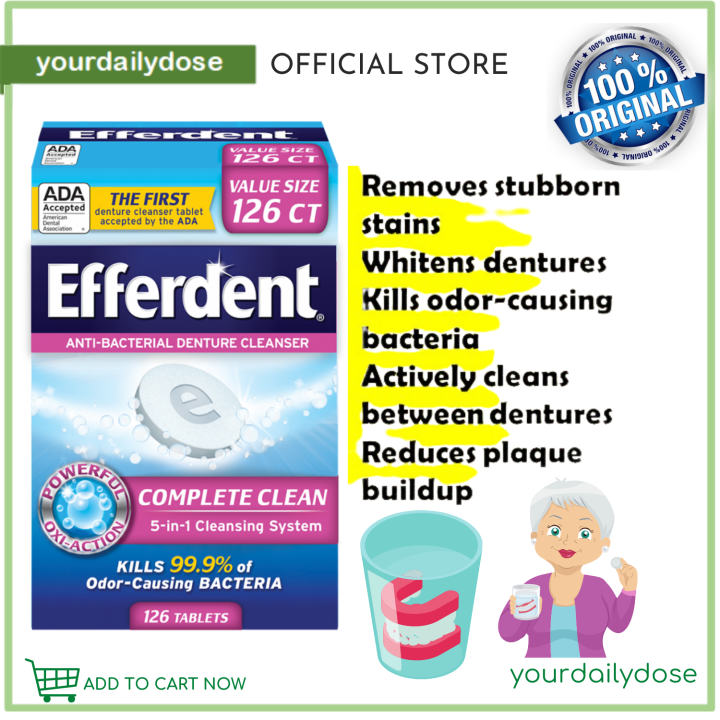 EFFERDENT ANTIBACTERIAL DENTURE CLEANSER 6 tabs per pad Lazada PH