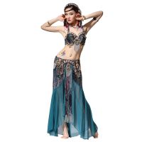 【YD】 Performance Dancewear Bellydance Outfit Set C/D Cup Coins Skirts Belly Costume 2pcs Skirt