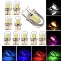 10Pcs LED T10 194 168 W5W COB 8SMD CANBUS Silica Bright White License Light Bulbs Colorful