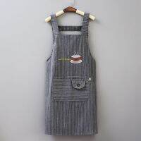 Apron cotton and linen mian mian hemp straps coarse female han edition kitchen antifouling against new clothing overalls