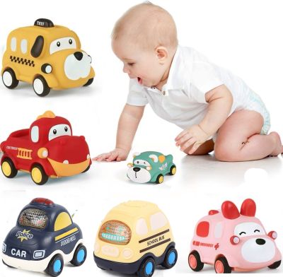 รถรถของเล่นเด็กของเล่นรถลากนุ่ม &amp; ทนทานรถการแข่งรถแข่งขนาดจิ๋วของเล่นเพื่อการศึกษาสำหรับเด็กผู้ชายเด็กผู้หญิง1-5ปี