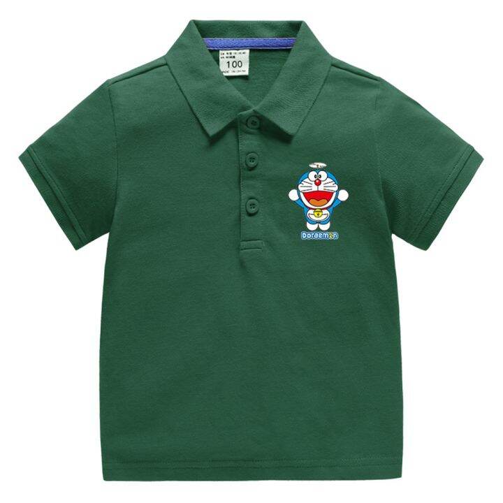 Boys Polo Shirts Cartoon Doraemon Print Soft Cotton Kid Polos Shirts 1