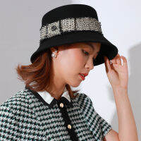 Winter Top Grade Bride Wedding White Fedora Hat Lady Elegant 100 Australia Wool Flat Top Bucket Hat 55-58cm