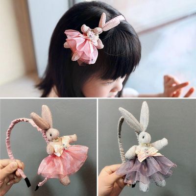 New Cute Rabbit Headbands Pink Hairband Headwraps Animals Hairpins Plush Rabbit Ears Girls Hair Clips Hair Accessories