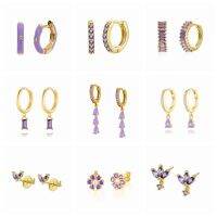 【When the flowers bloom】 Pendientes OorbellenZircon CartilageEarrings สำหรับ Women18k ชุบทองวางต่างหู Jewerly