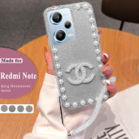 เคสโทรศัพท์กากเพชรประกายเพชรสำหรับ Redmi Note 12 11 Pro Note 10S 10S Redmi 10S เคสโทรศัพท์10C 10A เคสเพชรสุดหรูดอกไม้ไข่มุกแบบ3มิติเคสโทรศัพท์ประดับพลอยเทียมสำหรับสุภาพสตรีเด็กผู้หญิง