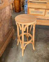 เก้าอี้บาร์ เก้าอี้ไม้สักบาร์หัวกลม / Round teak bar stool [ ส่งฟรีทั่วไทย ]