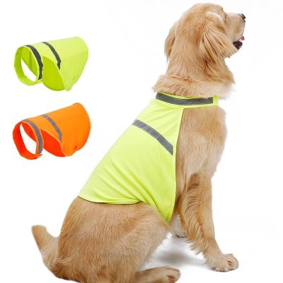 Dog Reflective Safety Vest Fluorescent High Visibility Dog Clothes Waterproof Luminous Pet Clothing for Small Medium Large Dogs