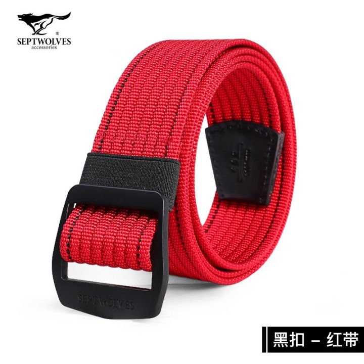 septwolves-belt-male-authentic-oxford-cloth-elastic-waistband-recreational-canvas-without-hole-smooth-buckle-belts-students