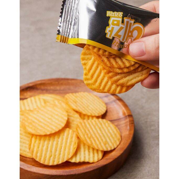 noona-mart-ขนมเกาหลี-มันฝรั่งอบกรอบรส-ชีส-ออริจินอล-หัวหอม-orion-yegam-baked-potato-chips-original-cheese-gratin-onion-64g