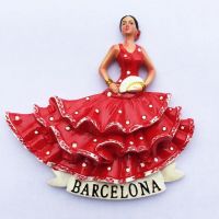 Spain Barcelona Flamenco Dancer Tourist Souvenir Magnet Refrigerator Magnet Collection Gift 【Refrigerator sticker】┅□◇