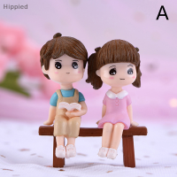 Hippied? 1ชุดคนรักหวานเก้าอี้ DIY Miniature Figurine ตุ๊กตาตกแต่งภูมิทัศน์ขนาดเล็ก