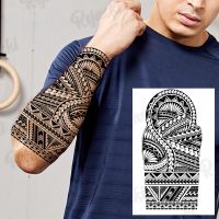 Large Totem Temporary Tattoos For Men Adults Realistic Maori Thorns Tribal Fake Tattoo Stickers Arm Body Waterproof Tatoos DIY Stickers