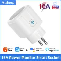 【สะดวก】 Tuya Smart Plug 16A EU Power Monitor ซ็อกเก็ตระยะไกลไร้สาย Smart Timer Outlet ปลั๊กไฟควบคุมด้วยเสียงสำหรับ Alexa Yandex Alice