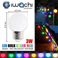 หลอดLED สีRGB เปลี่ยนสีออโต้ ปิงปอง LED 3W E27 หลอดปิงปอง ราคาพิเศษ (เป็น PVC ตกไม่แตก) ขั้วมาตรฐาน E27