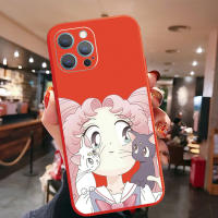 สำหรับ Samsung Galaxy A12 A31 A32 4G A52 A72 5G A11 A51 A20S กรณีโทรศัพท์การ์ตูนน่ารัก Anime Sailor Moon Chibiusa Luna กล้องเลนส์ป้องกันเลนส์กรอบขอบ