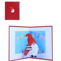 3D Pop Up Card Handmade Gnome Greeting Cards with Envelope for Birthday Party Holiday Invitation Postcards Kids Christmas