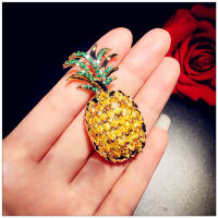 Brooches For Women Yellow Pineapple CZ Fine Jewelry Cute Pin Boutonniere High Quality Accessories Valentines Day gift for lover