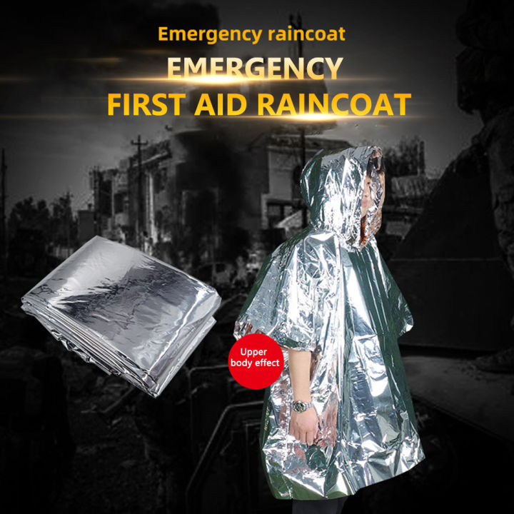 ฉุกเฉินเสื้อกันฝนสะท้อนแสงชุดกันฝนผ้าห่ม-windproof-coldproof-เสื้อกันฝนกันน้ำเครื่องมือการอยู่รอดกลางแจ้งสำหรับการเดินป่าขี่จักรยาน