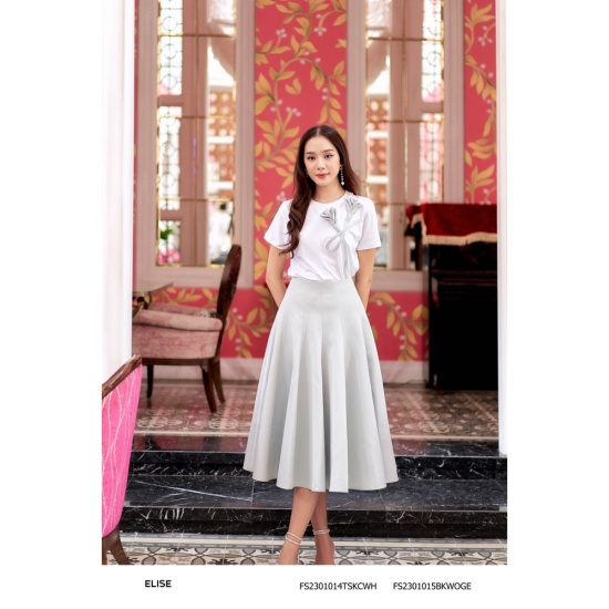 Chân váy hồng xòe thiết kế Elise FS2203209BKWOPK - Chân váy | ThờiTrangNữ.vn