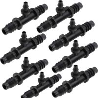 100/50/10pcs Barb Tee 3-Ways 4/7 8/12 mm Hose Connector Garden Micro Drip Watering Fitting for Indoor Outdoor Irrigation System