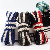 【hot sale】☁▫ D18 1 Pair Flat Shoelaces for Sneakers Shoe Laces Wide 1.5 CM Luxury Rainbow Shoelace for Women Man Textured Weave Color Classic Shoestrings