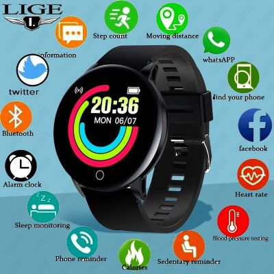 【LZ】 LIGE Smart Bracelet Sports Bracelet Color Screen Pedometer Heart Rate Blood Pressure Bluetooth Smart Watch Men Women Smart Band