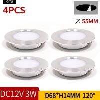 ▩ 4-Piece 12V DC 3W Kitchen Cabinet Counter Light Down Panel Light 55mm Hole RV Touring Car Boat Light Bulb Deck Stair Light Bulb