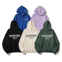 ▶พร้อมสต็อก◀  Original Simple Letter โลโก้ Hoodie เสื้อกันหนาวคอกลมแขนยาว Pullover เสื้อกันหนาวแฟชั่น All-Match คู่ Wear