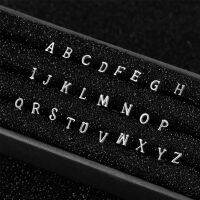 1ชิ้นจี้เริ่มแรก26อักษรตัวอักษรห่วงสแตนเลสเจาะจมูกและหูเครื่องประดับสีเงินของขวัญ DIY ชื่อห่วงกลมต่างหูจมูกเจาะสีเงิน