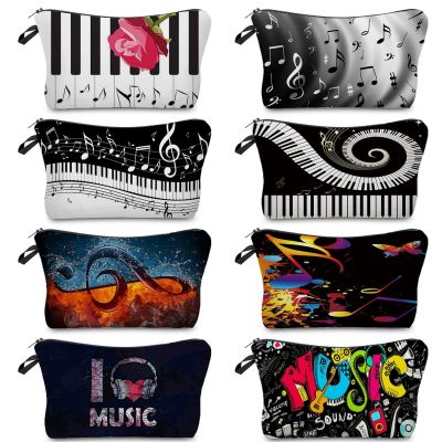 【CW】 Organizer Painting Makeup Transfer Music Notes Print