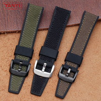 Thickened nylon strap with Silicone Rubber bottom watchband 21mm 22mm for seiko SUR325P1 timex watch band mens wristband