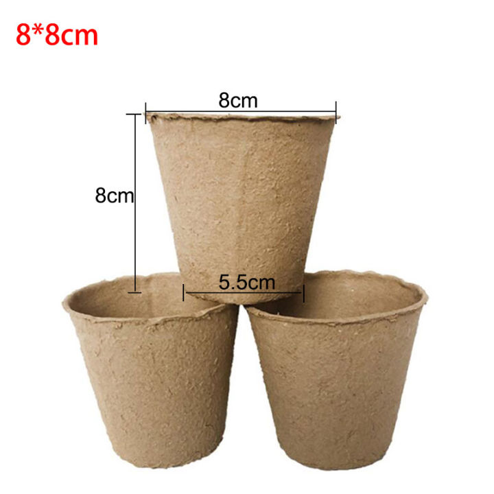 qkkqla-100pcs-8cm-paper-pot-plant-starting-flower-nursery-cup-kit-organic-biodegradable-eco-friendly-cultivation-garden-tools