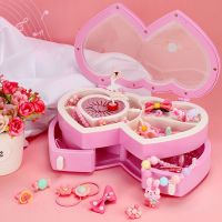 Music box girl double love necklace music box rotating dancing little girl princess childrens birthday gift girl toy