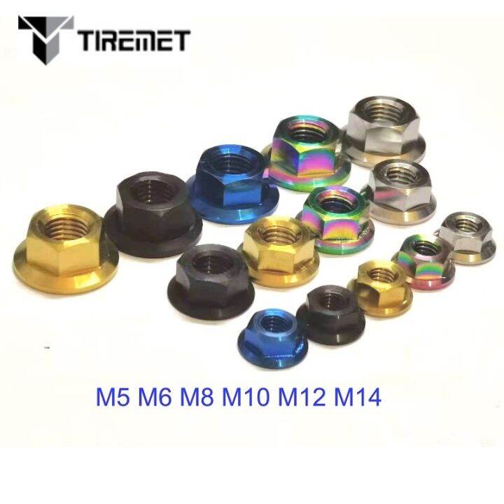 tiremet-m5-m6-m8-m10-m12-m14-titanium-flange-nuts-for-bicycle-motorcycle-car-nails-screws-fasteners