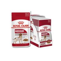 อาหารสุนัข  Royal Canin Medium Adult Gravy  สุนัขโต พันธุ์กลาง 140 กรัม *ยกกล่อง 10 ซอง