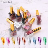 【YP】 9/12Pcs Metal Watercolor Ink Color Blossoming Dry Design Painting Semipermanent Gel