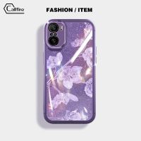 Callfire โทรศัพท์กระดาษสีชมพูคาลไฟแวววาวเคสสำหรับ Xiaomi POCO F3 F4 5G Redmi K40 Pro K40S ลาย Bauhinia TPU ลายดอกไม้ป้องกันการชนกันนิ่ม