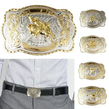 Rodeo Gold OX Head Belt Buckle for Men Western Cowboys Horse