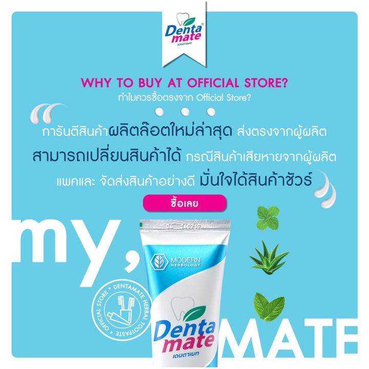 official-store-dentamate-fresh-mint-เดนตาเมท-ยาสีฟันสมุนไพรสกัด-เฟรชมินต์