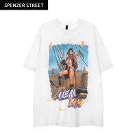 Spenzer.street | ?ocean lady  เสื้อโอเวอร์ไซส์ เสื้อผ้าสตรีท เสื้ออปป้า เกาหลี เสื้อy2k ทราวิส 2pac ฮิต 2022  มาใหม่