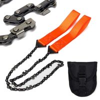 Portable Hand Zipper Saw Outdoor Chain Wire Saw 11/33 Teeth Manganese Steel Pocket Wire Saw 24 Inch Garden Pruning Tool