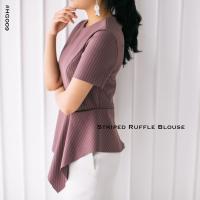 Hooga - HG009 Striped Ruffle Blouse