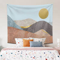 Laeacco Fashion Tapestry Abstract Pattern Endless Mountain Sun Landscape Printing Wall Hangings Home Living Room Decor Polyester